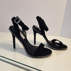 Steve Madden Black Suede Heeled Sandal